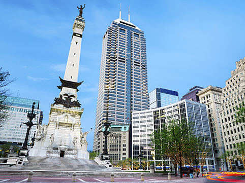 Salesforce Tower, an Indianapolis icon located on Indy's historic Monument Circle